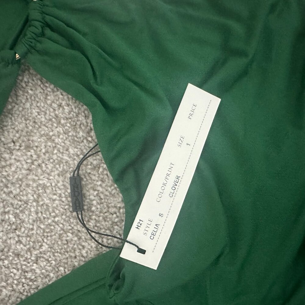NWT Indah Celia Bandeau Cut Out Maxi Dress with High Slit in Green - Size Small - Picture 4 of 5